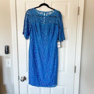NWT Adrianna Papell Blue Lace Dress - 8